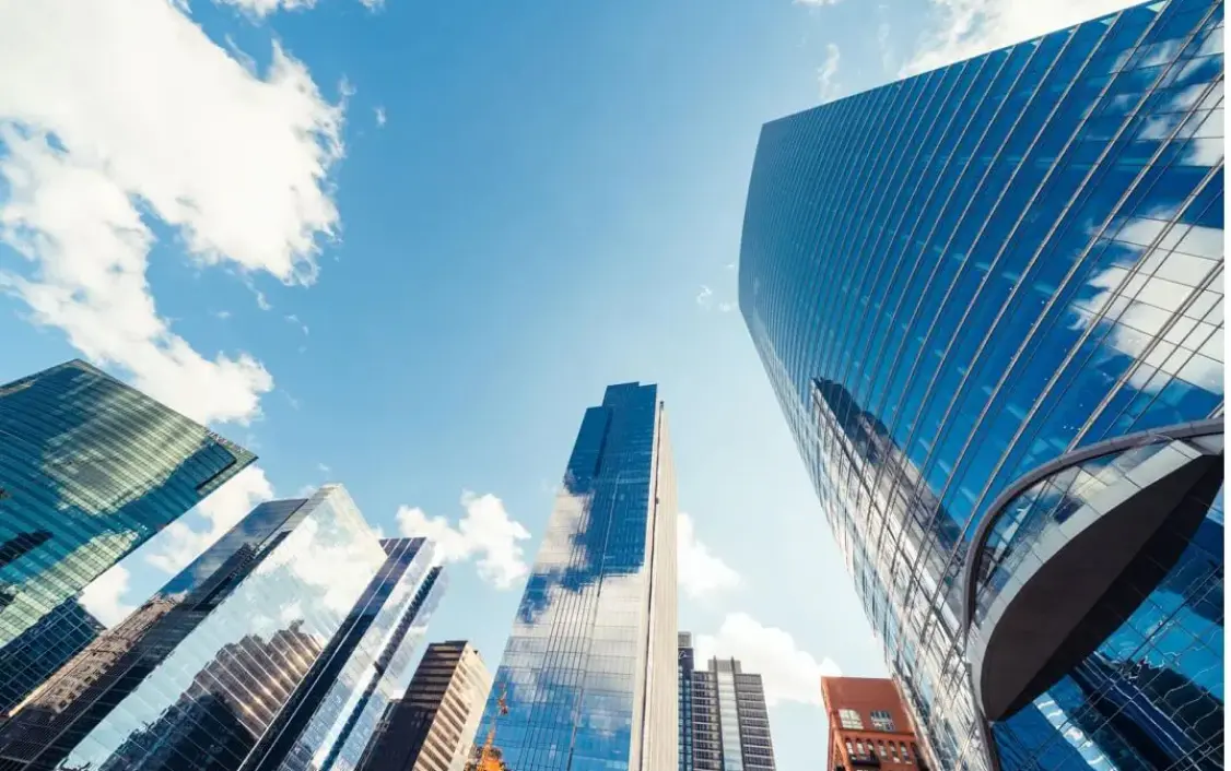 Highrise buildings in Chicago Financial District